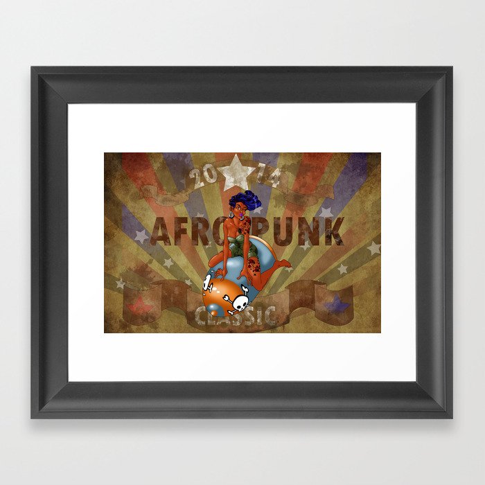 Afro Punk : Bomber chick Framed Art Print