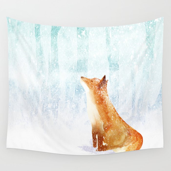 Winter Fox Wall Tapestry