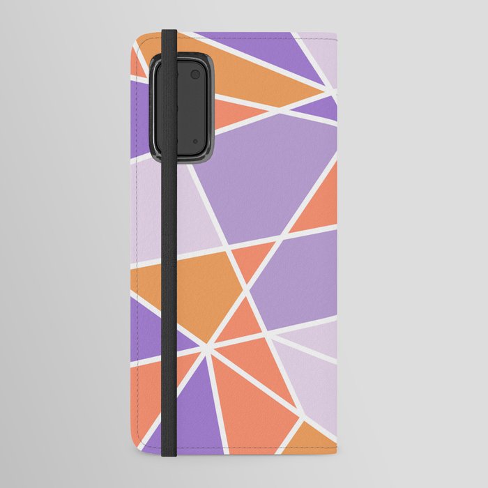 Boho Purple Orange Retro Modern Collection Android Wallet Case