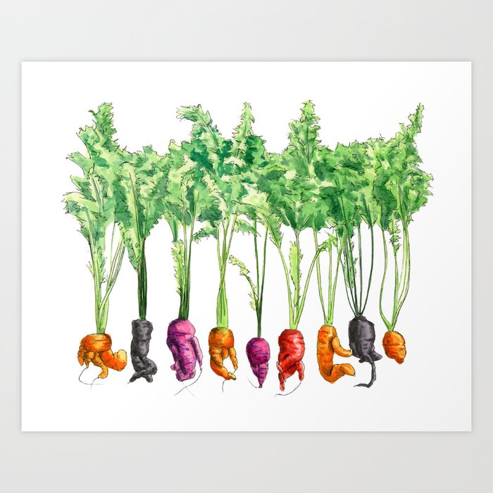 Funky Vegetables Art Print By Amywike Society6 Funky Vegetables Art Print