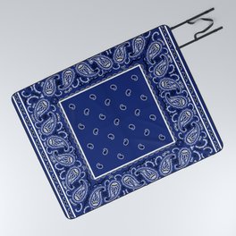 Classic Royal Blue Bandana Picnic Blanket