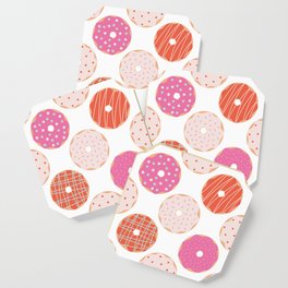 Donuts Pattern - Pink & Orange Coaster