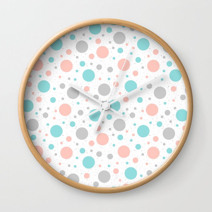 Kawaii Seamless Dots Wall Clock