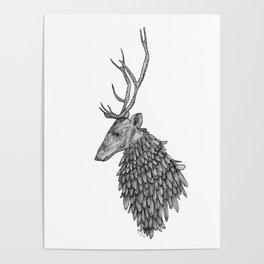 Feathered Stag Poster