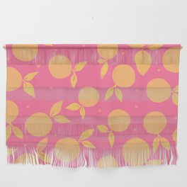 Abstract tangerine pattern - hot pink and yellow Wall Hanging