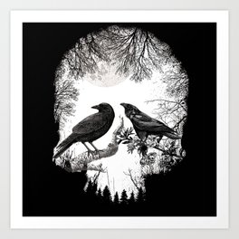 crow skull Art Print