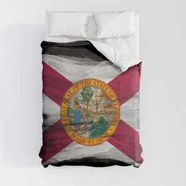 Florida state flag brush stroke, Florida flag background Comforter