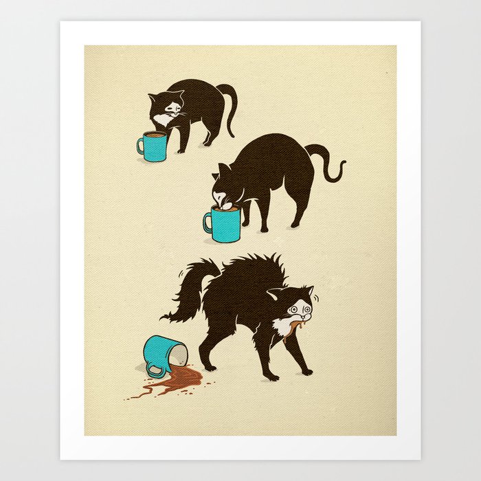 Coffee Cat Art Print
