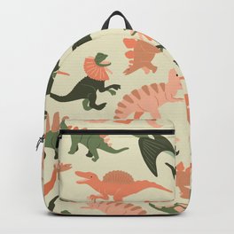 Happy Dinosaurs - Tangerine & Olive Backpack