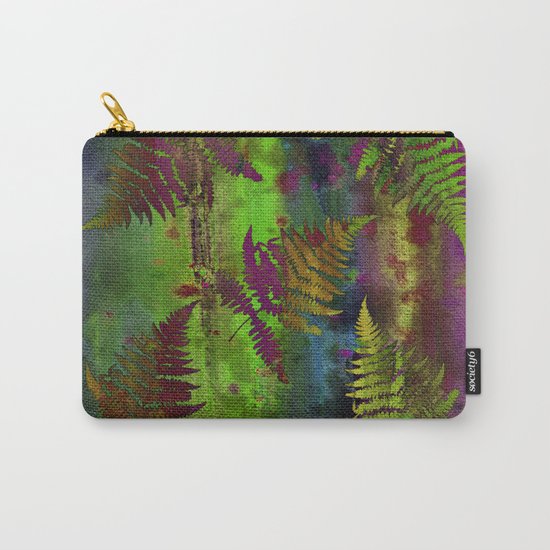 Colorful Fern Leaves Carry-All Pouch