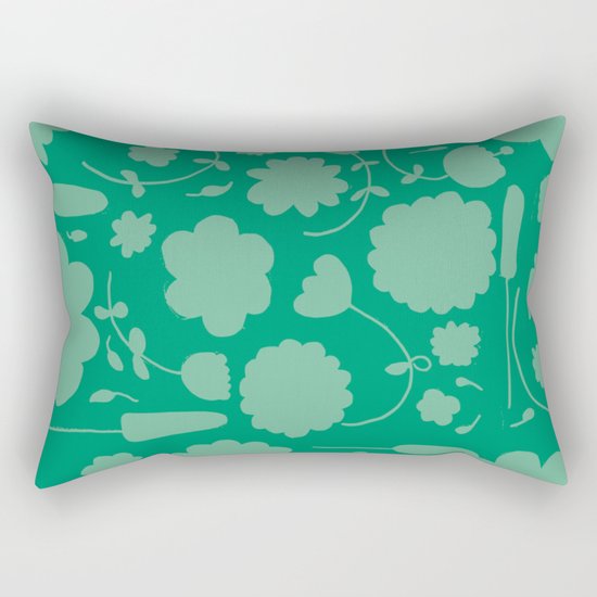 Floral green Rectangular Pillow