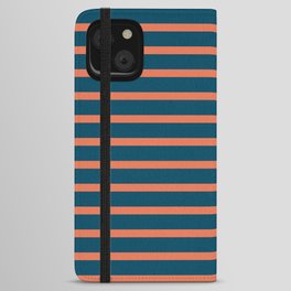 Loyal Blue and Burnt Sienna Stripes iPhone Wallet Case