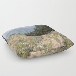 Claude Monet - Road at La Cavée, Pourville Floor Pillow