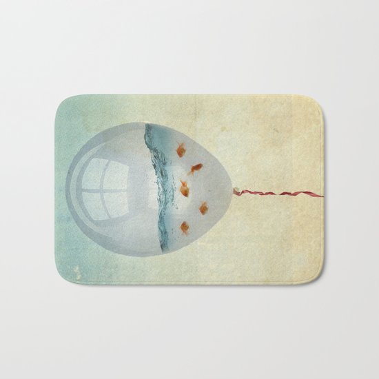 balloon fish o2, freedom in a bubble Bath Mat