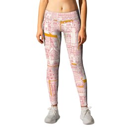 Glasgow toile watermelon marigold Leggings