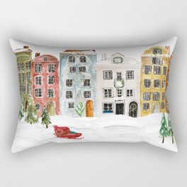 Christmas in the Village Rectangular Pillow
