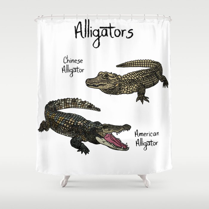 Alligators Shower Curtain By Grace Yesul Society6 Alligators Shower Curtain By, Alligator Shower Curtain