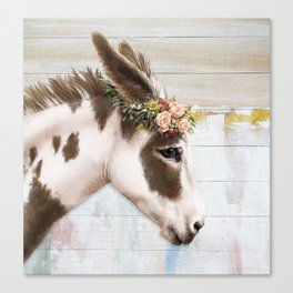 Spotted Flower Donkey Canvas Print