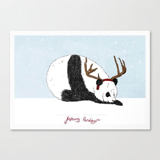 Festive Panda Canvas Print