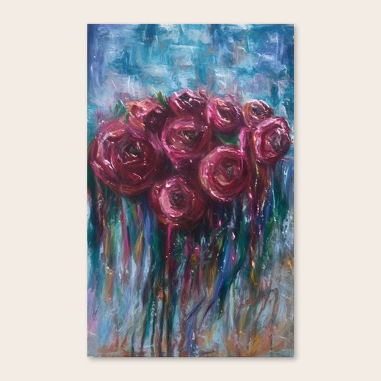 Abstract Roses Canvas Print