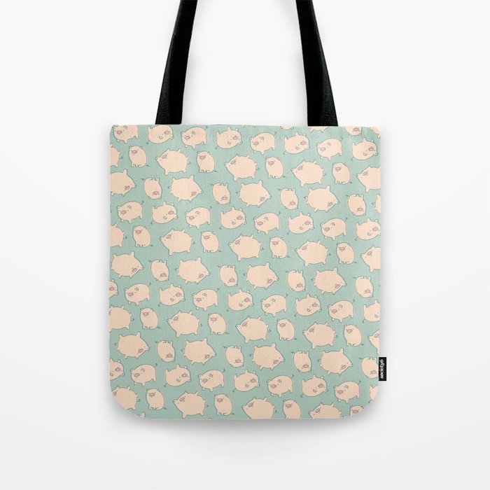 small pigs (teal) Tote Bag