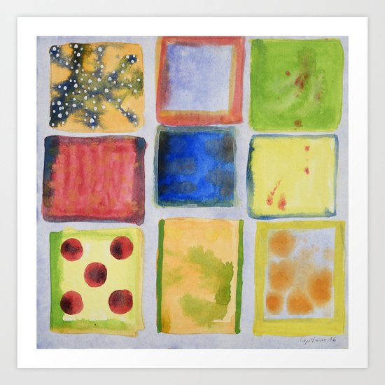 Nine Squares Showing Off Art Print