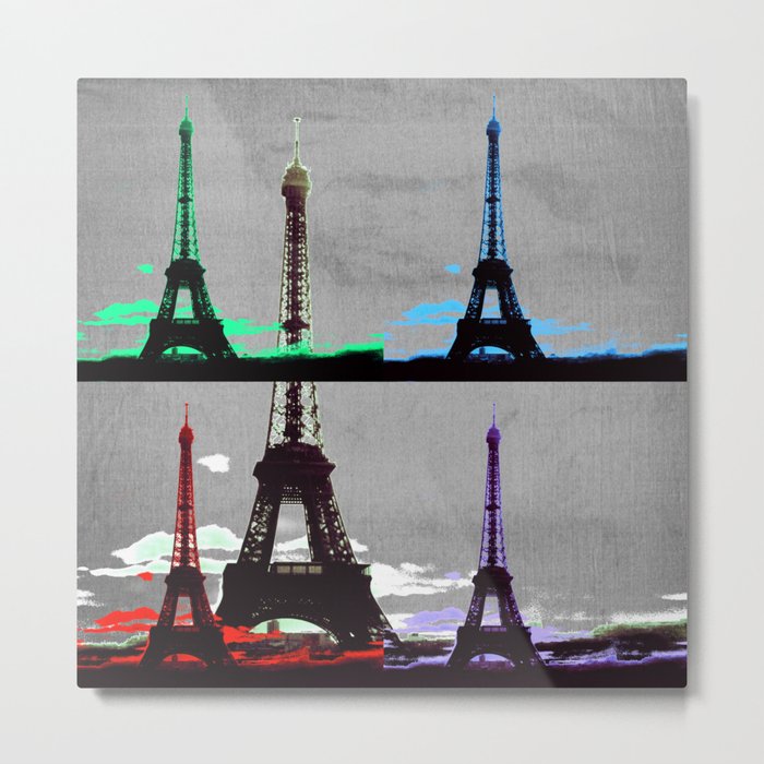 Paris, Eiffel Tower - Pop Art Metal Print