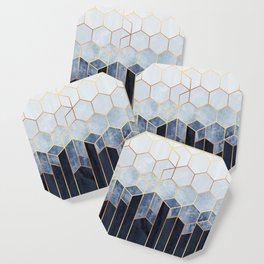 Soft Blue Hexagons Coaster