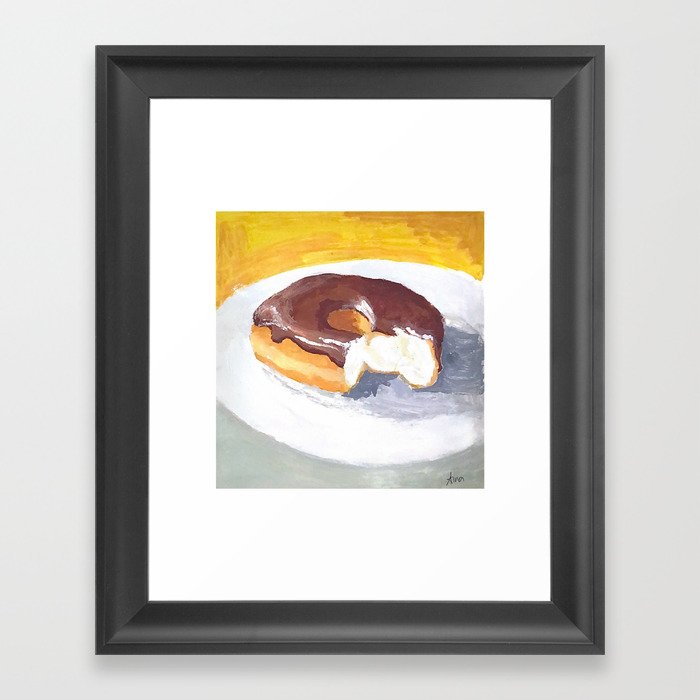 Donut in Gouache Framed Art Print