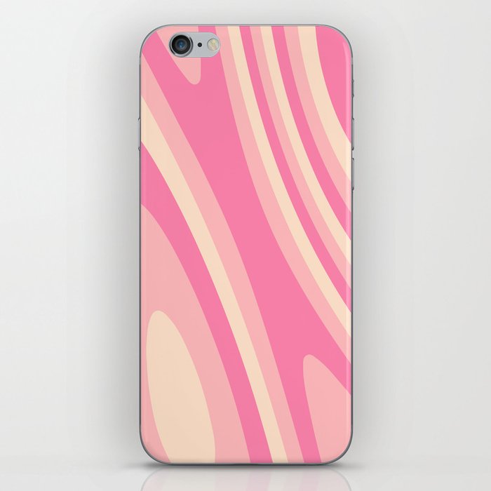 Pink and Lovely Groovy Swirls Abstract Design iPhone Skin