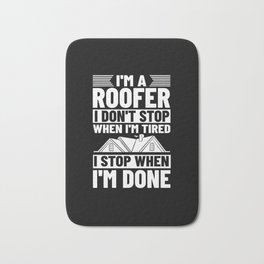 Roofing Roof Worker Contractor Roofer Repair Bath Mat