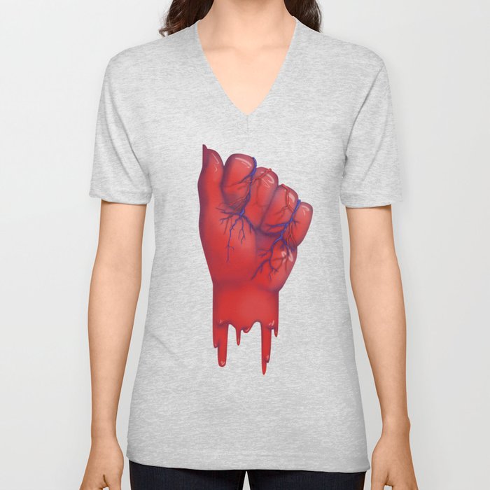A Fist Wrapped in Blood V Neck T Shirt