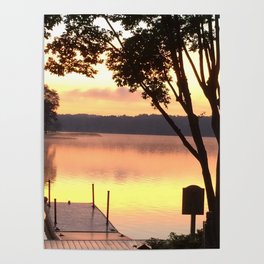 Dock at Sunrise Poster