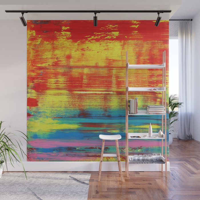 Sunny Sunset Colorful Abstract Art Wall Mural By Art By Lang