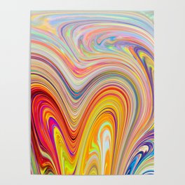 Psychedelic Wavy Abstract Artwork Poster