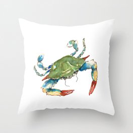 Louisiana Blue Crab Throw Pillow