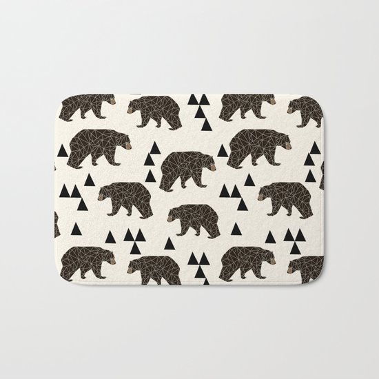 Geo Bear by Andrea Lauren Bath Mat