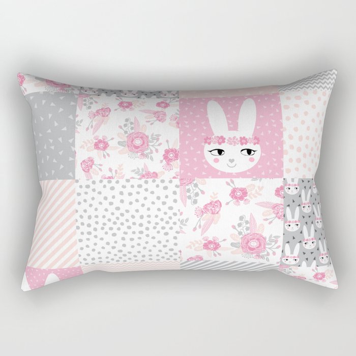 Bunny Quilt Baby Decor Newborn Nursery Charlotte Winter Pink Grey