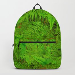 ABSTRACTED  GREEN  TROPICAL FERNS GARDEN ART Backpack