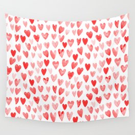 Watercolor heart pattern perfect gift to say i love you on valentines day Wall Tapestry