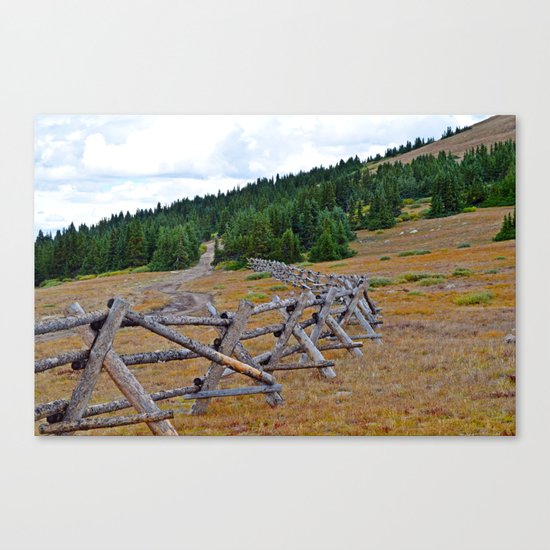 Fenceline in the fall Canvas Print