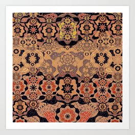 Boujee Boho Dark Lace Mandalas Art Print