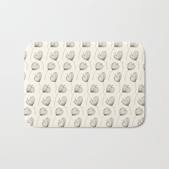 Delicate Floral Bright Pattern Bath Mat