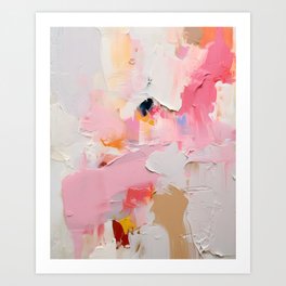 Abstract Pink and White Modern Art Art Print