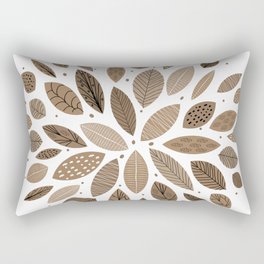 Mid Century Nature leaves Rectangular Pillow