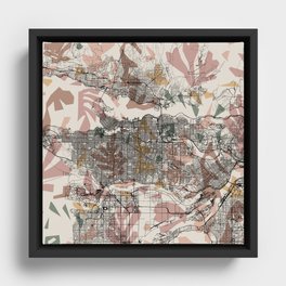 Vancouver, Canada - City Map Framed Canvas
