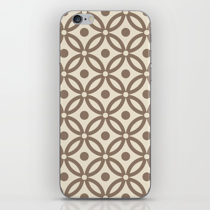 Pretty Intertwined Ring and Dot Pattern 639 Beige iPhone Skin