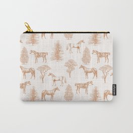 HORSES & TREES Golden Ochre pattern  Carry-All Pouch