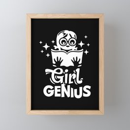 Girl Genius Back To School Kids Cute Quote Framed Mini Art Print