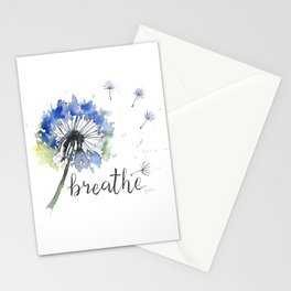 Breathe! Dandelion Floral Botanical Art Stationery Card